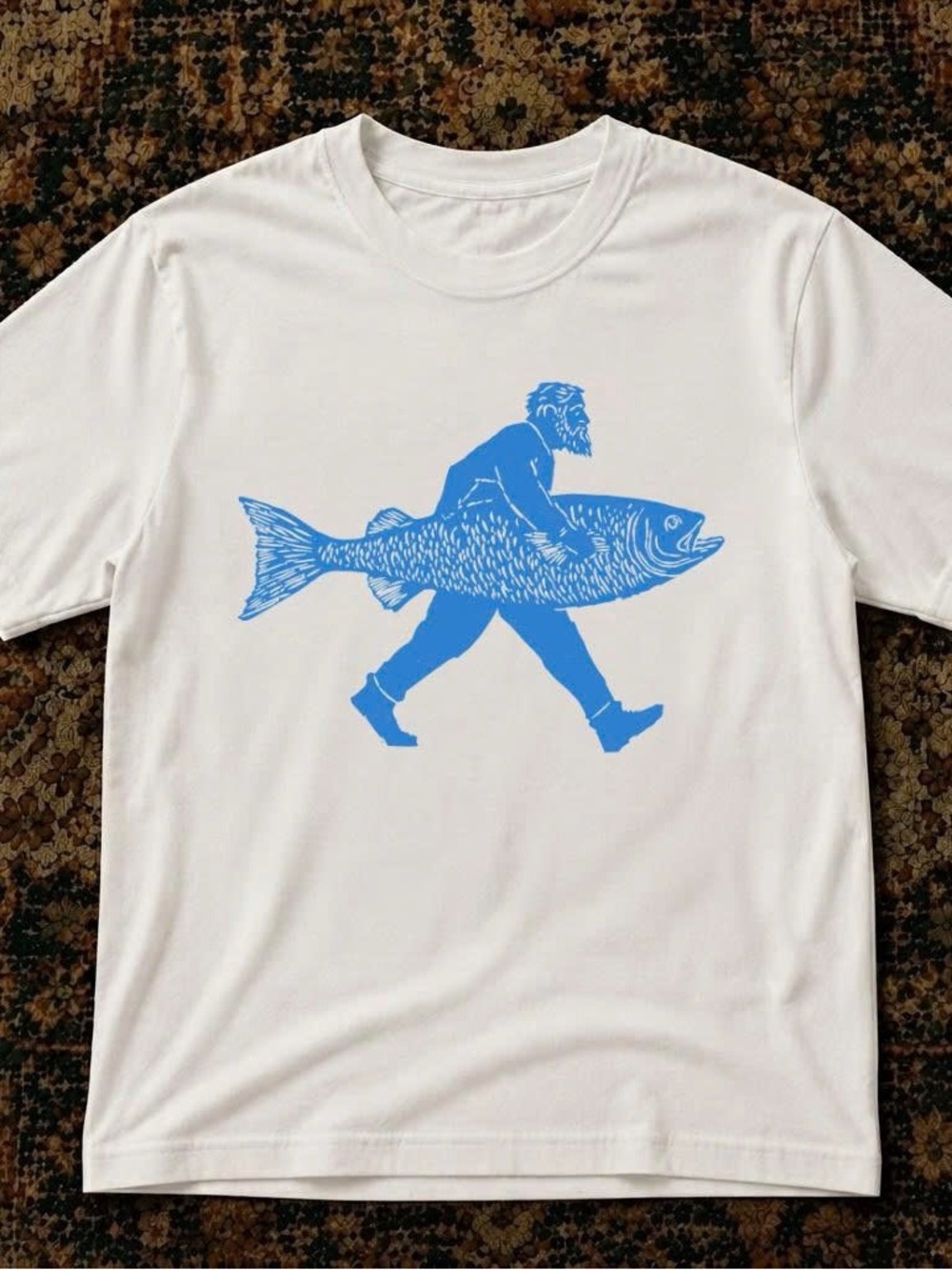 Blue Fish Graphic Tee - White